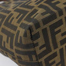 FENDI Zucca Canvas Hand Bag Black Brown Auth 204154-16