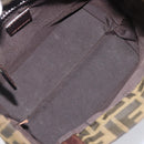 FENDI Zucca Canvas Hand Bag Black Brown Auth 204154-11