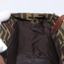 FENDI Zucca Canvas Hand Bag Black Brown Auth 204154-17