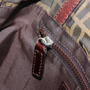 FENDI Zucca Canvas Hand Bag Black Brown Auth 204154-19