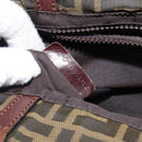 FENDI Zucca Canvas Hand Bag Black Brown Auth 204154-12