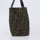 FENDI Zucca Canvas Hand Bag Black Brown Auth 204154-4