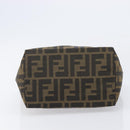 FENDI Zucca Canvas Hand Bag Black Brown Auth 204154-5
