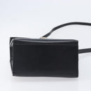 Christian Dior Hand Bag Leather 2way Black Gold Auth 204155-12