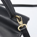 Christian Dior Hand Bag Leather 2way Black Gold Auth 204155-17