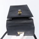 Christian Dior Hand Bag Leather 2way Black Gold Auth 204155-19