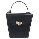 Christian Dior Hand Bag Leather 2way Black Gold Auth 204155-2