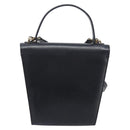 Christian Dior Hand Bag Leather 2way Black Gold Auth 204155-3