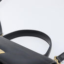 Christian Dior Hand Bag Leather 2way Black Gold Auth 204155-8