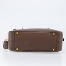 PRADA Galleria Hand Bag Saffiano leather Brown Gold Auth 204156A-10