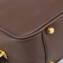 PRADA Galleria Hand Bag Saffiano leather Brown Gold Auth 204156A-13
