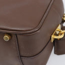 PRADA Galleria Hand Bag Saffiano leather Brown Gold Auth 204156A-14