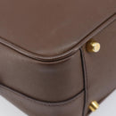 PRADA Galleria Hand Bag Saffiano leather Brown Gold Auth 204156A-15