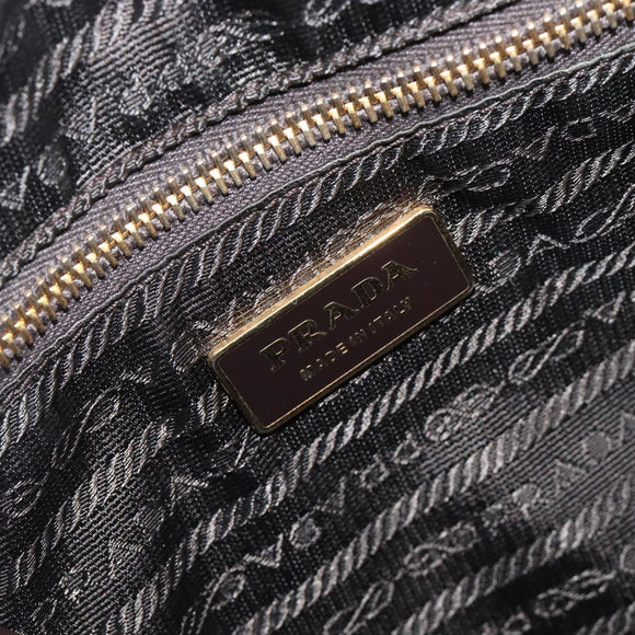 PRADA Galleria Hand Bag Saffiano leather Brown Gold Auth 204156A
