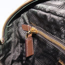 PRADA Galleria Hand Bag Saffiano leather Brown Gold Auth 204156A-25