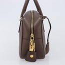 PRADA Galleria Hand Bag Saffiano leather Brown Gold Auth 204156A-6