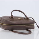PRADA Galleria Hand Bag Saffiano leather Brown Gold Auth 204156A-7