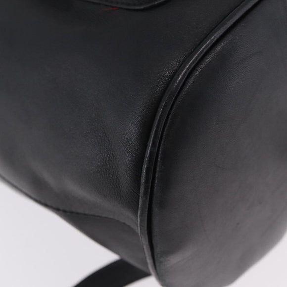 Christian Dior Backpack Leather Black Gold Auth 204161A