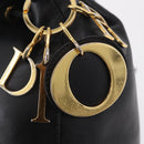 Christian Dior Backpack Leather Black Gold Auth 204161A-10