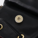 Christian Dior Backpack Leather Black Gold Auth 204161A-20