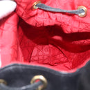 Christian Dior Backpack Leather Black Gold Auth 204161A-22