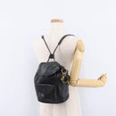 Christian Dior Backpack Leather Black Gold Auth 204161A-27