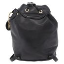 Christian Dior Backpack Leather Black Gold Auth 204161A-3