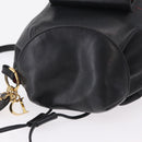 Christian Dior Backpack Leather Black Gold Auth 204161A-7