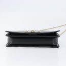 VALENTINO Chain Shoulder Bag Leather Black Gold Auth 204165V-5