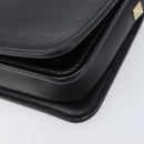 VALENTINO Chain Shoulder Bag Leather Black Gold Auth 204165V-10