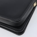 VALENTINO Chain Shoulder Bag Leather Black Gold Auth 204165V-15