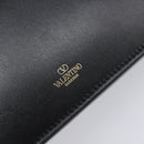 VALENTINO Chain Shoulder Bag Leather Black Gold Auth 204165V-17