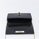 VALENTINO Chain Shoulder Bag Leather Black Gold Auth 204165V-11