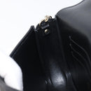 VALENTINO Chain Shoulder Bag Leather Black Gold Auth 204165V-21