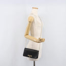 VALENTINO Chain Shoulder Bag Leather Black Gold Auth 204165V-23
