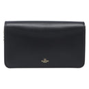 VALENTINO Chain Shoulder Bag Leather Black Gold Auth 204165V-2