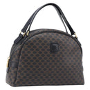 CELINE Macadam Canvas Hand Bag PVC Leather Black Gold Auth 204166V-1