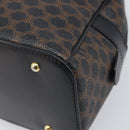 CELINE Macadam Canvas Hand Bag PVC Leather Black Gold Auth 204166V-10