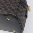 CELINE Macadam Canvas Hand Bag PVC Leather Black Gold Auth 204166V-12