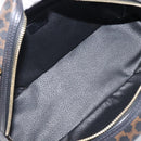 CELINE Macadam Canvas Hand Bag PVC Leather Black Gold Auth 204166V-18