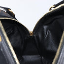CELINE Macadam Canvas Hand Bag PVC Leather Black Gold Auth 204166V-19
