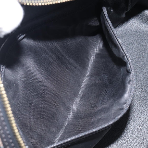 CELINE Macadam Canvas Hand Bag PVC Leather Black Gold Auth 204166V
