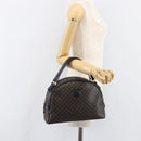 CELINE Macadam Canvas Hand Bag PVC Leather Black Gold Auth 204166V-24