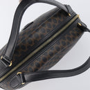CELINE Macadam Canvas Hand Bag PVC Leather Black Gold Auth 204166V-6