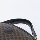 CELINE Macadam Canvas Hand Bag PVC Leather Black Gold Auth 204166V-8
