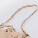 Miu Miu Hand Bag Vitellolux 2way Beige Gold Auth 204167V-15