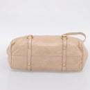 Miu Miu Hand Bag Vitellolux 2way Beige Gold Auth 204167V-5