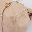 Miu Miu Hand Bag Vitellolux 2way Beige Gold Auth 204167V-16