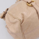 Miu Miu Hand Bag Vitellolux 2way Beige Gold Auth 204167V-17