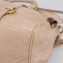 Miu Miu Hand Bag Vitellolux 2way Beige Gold Auth 204167V-18